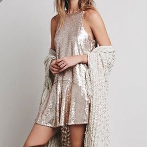 NWOT Free People High Neck Sequin Dress